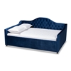 Baxton Studio Perry Modern and Contemporary Navy Blue Velvet Fabric Upholstered and Button Tufted Queen Size Daybed